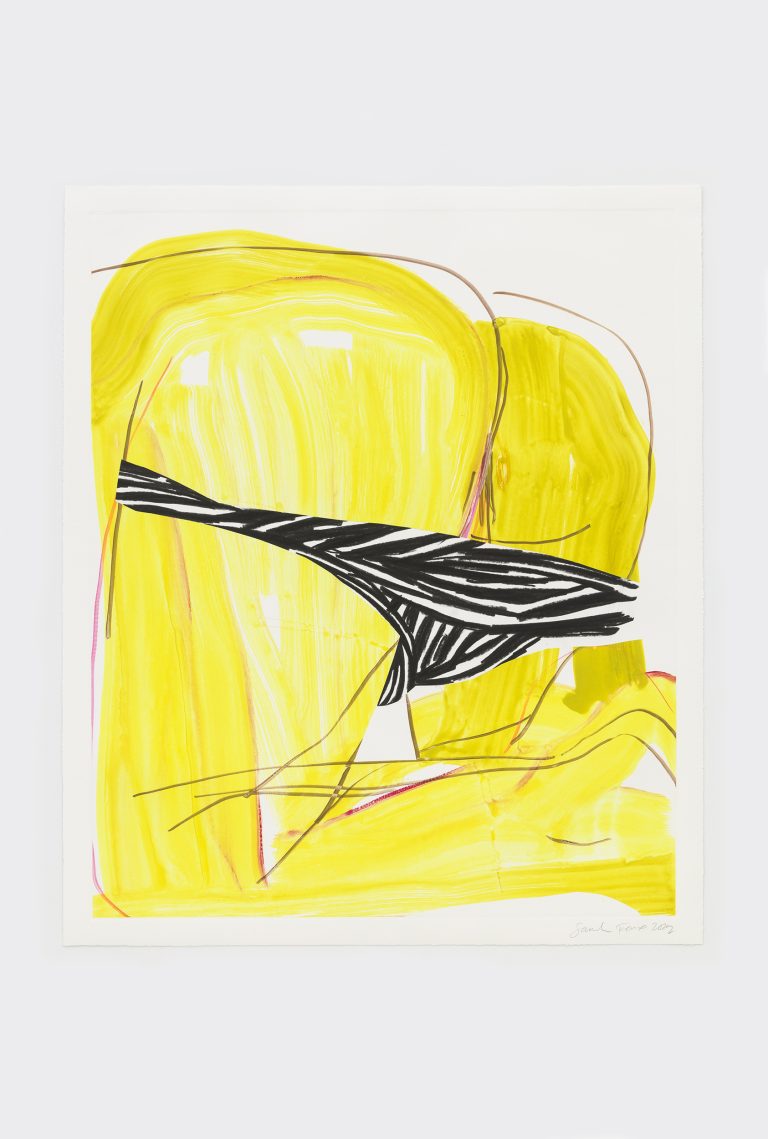 Runs hot #1, 2022, watercolor monotype on paper, print 73 x 60 cm, paper 78.1 x 65.4 cm