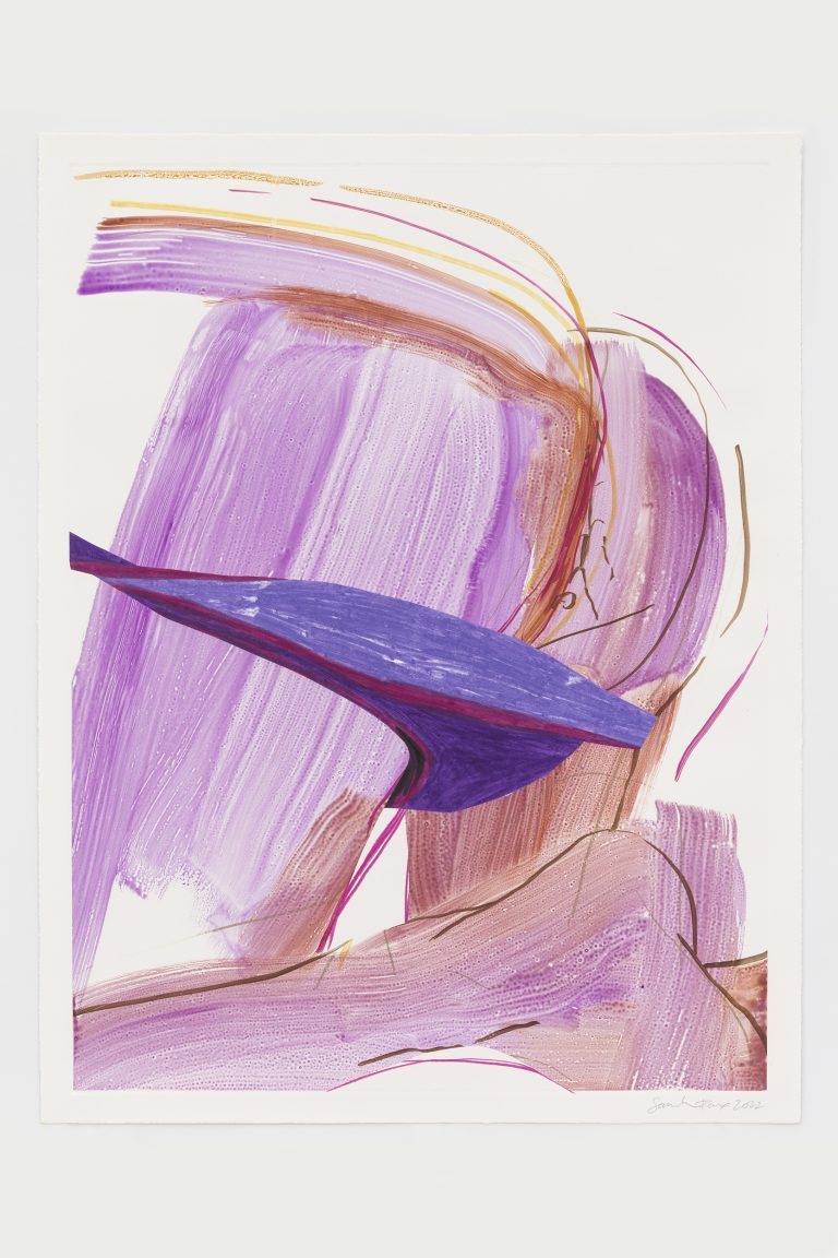 Runs hot #2, 2022, watercolor monotype on paper, print 80 x 60 cm, paper 85.1 x 65.7 cm