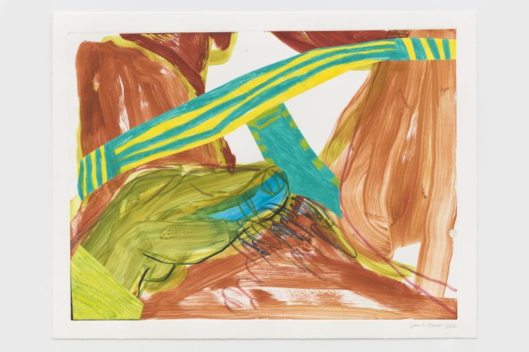 The pursuit #2, 2022, watercolor monotyope on paper, print 44.9 x 60 cm, paper, 51 x 65.7 cm