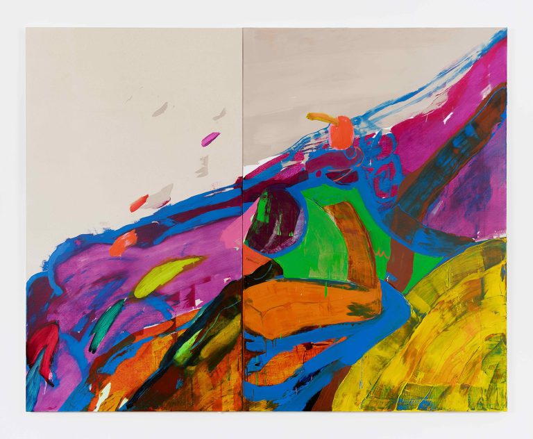 After the flood, 2024, oil on canvas, 80 x 100 inches (diptych)