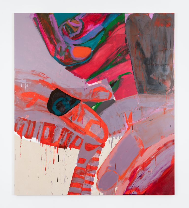 Double lobster clasp, 2024, oil on canvas, 80 x 70 inches
