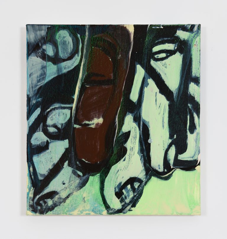 Poured through the nerves, 2025, oil on canvas, 22 x 20 inches
